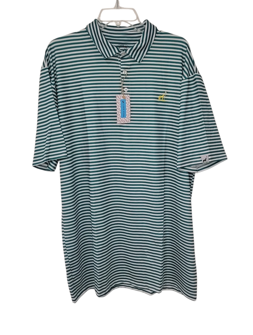 PROUD 90 Striped Performance Golf Polo Shirt Mens 2XL
